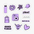 Purple sticker Pack 12 stickers laptop/phone/journaling stickers. 