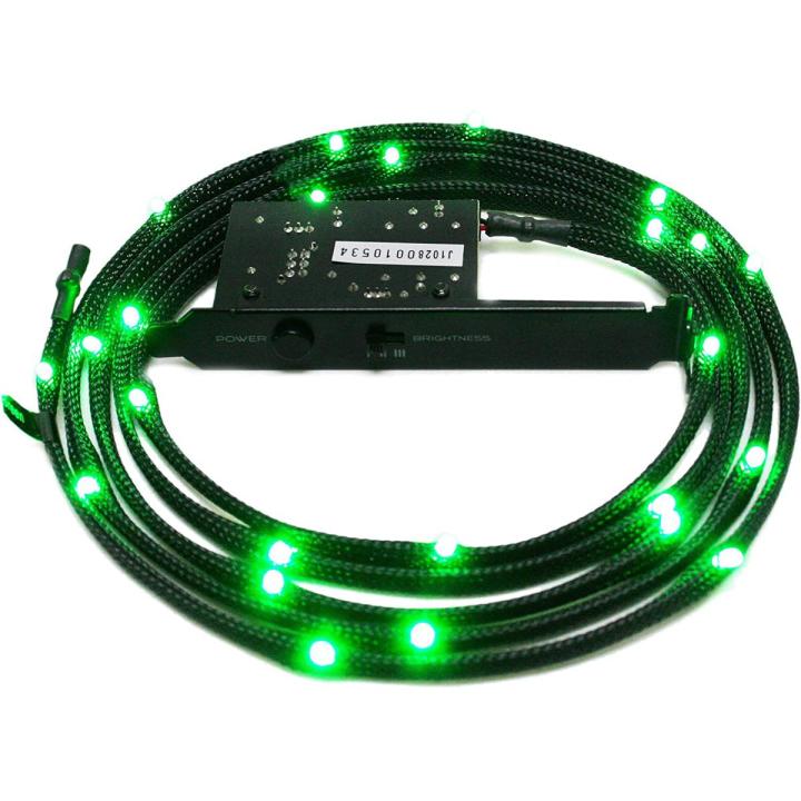 NZXT 1-Metre Light Sensitivity Sleeved LED Kit (Green)