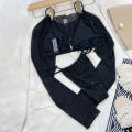 Farfi Beachwear with Cover High Waist High Cut Spaghetti Straps Bralette Bikini. 
