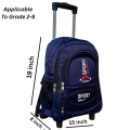 "Trolley Bag for Boys & Girls – Kids School & Travel Bag for Class 1 to 8 – Durable, High-Quality with Smooth Wheels". 