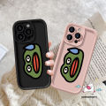 Sausage Mouth Sweating Frog Head Pink Black Cover Compatible For IPhone 11 15 14 13 12 Pro Max 7Plus XR XS Max X 15 7 6s 6 8 Plus SE 2020 Angel Eye Soft Case. 