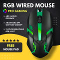 RGB Optical Gaming Mouse with FREE Mouse Pad | Wired USB Computer Mouse for PC & Laptop | 7 Color Breathing LED Lights | High Speed Scrolling Mouse for Minecraft & Office Work | Ergonomic Design - One Click-Pick. 