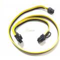PCIE Male 6-pin to Dual 8-pin (6+2) Male Power Cable 60cm +20cm for Graphic Card Power Supply. 