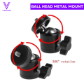 Mini Ball Head Screw Mount for DSLR Camera Tripod, Ballhead Stand, 360 Degree Rotatable Aluminum Tripod Head, Tripod Monopod Stand Ring Light - Black.. 