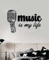 SmileArt MUSIC IS MY LIFE QUOTE WALL DECAL STICKER VINYL ART BEDROOM HOME ROOM DECOR INSPIRATIONAL KIDS TEEN SCHOOL NURSERY GIRLS SING MICROPHONE RAP. 