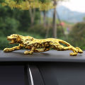 Car Ornaments Leopard Figurine Interior Dashboard Decoration 20cm - Golden. 