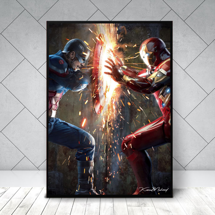 Wall Painting Civil War Avengers Or Captain America Beautiful Picture Frame Best Wall Decor  Anime Poster Wall Art