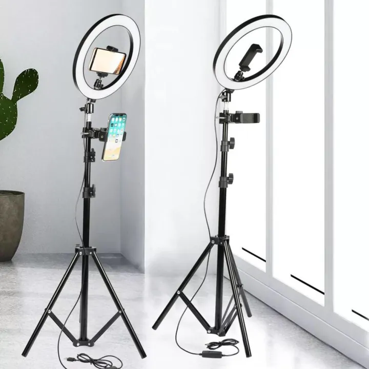 26cm%20Ring%20Light%20With%20Mobile%20Holder%20With%207Feet%20Tripod%20Stand%20in%20Three%20Different%20Mode%20Light%20-%20Image%202