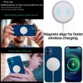 W30 Magnetic Wireless Charger, 15W Max Fast Charging Pad Compatible with MagSafe Charger for iPhone 14/14 Pro/14 Plus/14 Pro Max, iPhone 13/13 Pro/13 Pro Max/13 Mini/12/11/X/8, AirPods Pro 2, White. 
