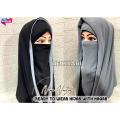 Ninja Nector 2 in 1 Ready To Wear Hijab – Be Hijabi Color Gray & Black. 