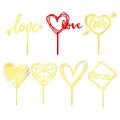 Happy Valentine's Day Cake Topper Love Heart Gold Cupcake Topper. 