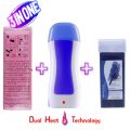 3 in 1 depilatory wax heater machine with roll on wax refill and waxing strips for body and face hair removal, 3 in 1 wax machine for women and man, waxing machine with hot wax and depilatory wax paper, depilatory roll on wax heater. 