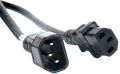 C13 to C14 Power Cord , Power Cord Extension Cable, IEC male to IEC female (C13-C14) 3M Black (Branded). 