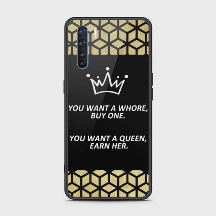 Oppo Reno 3 Cover - SkinLee HQ Infinity Glass Case (Soft) - You Want A Queen Earn Her - SKINLEE-595-1-779-565