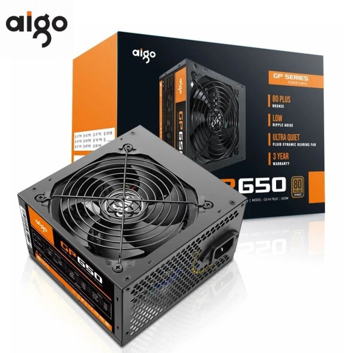 Aigo GP650 650W Active 80 PLUS BRONZE PC Power Supply Unit E-sports for Gaming PCs