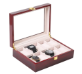 RED CHERRY WOODEN HIGH QUALITY WATCH BOX GIFT SET - 10 SLOTS. 