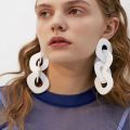 Fashion Statement Earrings Colorful Acrylic Hollow out Sweet Drop Earrings Long Dangle Retro Stud Earrings. 