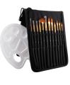 Modycon 12 pcs set Paint brushes set with Bags-canvases painter's palette set for drawing Paint Portable stationery. 