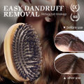 Custom Boar Bristle Hair Brush Women Round Imperial Concubine Comb Anti-Static Wood Comb Scalp Massage Brush Portable Travel. 
