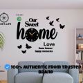 Wall Clocks, Butterflies & Sweet Home 3D Wooden Watch DIY Design clock .smart watch.wal clock.clock wall stylish.clocks.clock for room fancy.clock /  fancy wooden.wooden wall decoration item / room decoration item / home decoration item. 