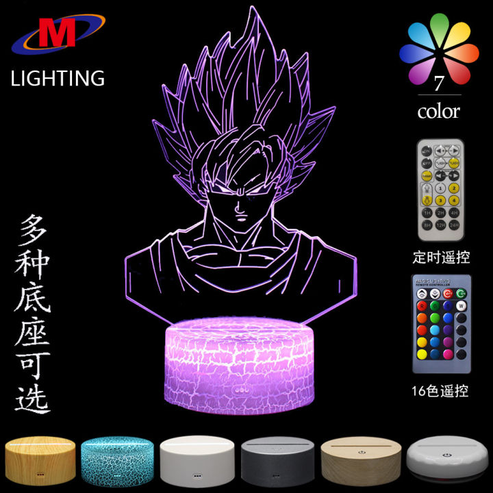 Cross-border exclusive supply of Dragon Ball series 3D table lamp creative gift visual three-dimensional light colorful touch LED night light