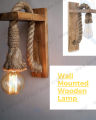 Wooden Hemp Rope Wall Lamp Light Fixture, Edison Lamp Sconce Hallway E27. 