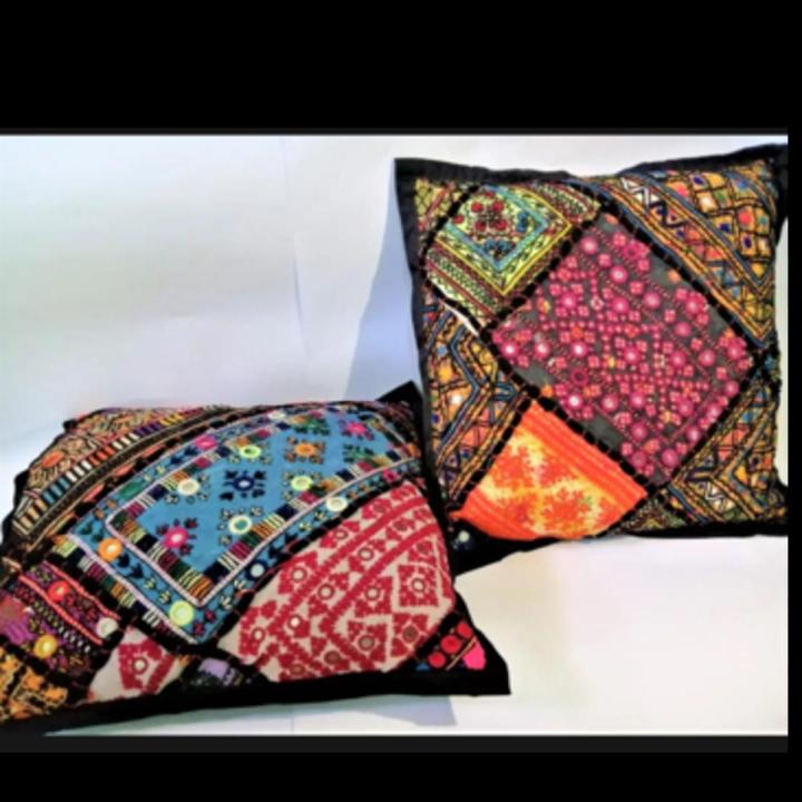 Handmade Applique Floor Cushion Covers 2pcs set 28 by 28 inches Daraz.pk