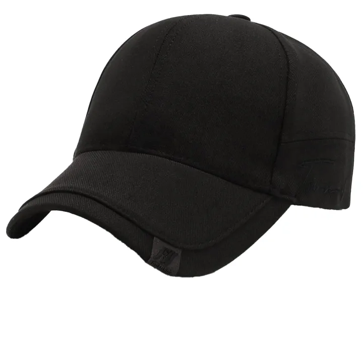Short%20Brim%20Baseball%20Hat%20For%20Men%20Solid%20Color%20Duck%20Tongue%20Cap%20Cotton%20Casual%20Sun%20Visors%20Fashion%20Male%20Peaked%20Caps%20-%20Image%203