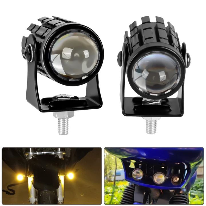 Ultra Bright, Mini Driving Light, Mini LED Driving Fog Lights, Motorcycle Auxiliary Spot Lights High Low Beam White Yellow 1.3'' Headlights Universal Fitment YBR G, Honda cd 70, Cg125, Suzuki GS 150 Se, GS 150