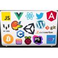 Pack of 15-Programming Languages Logo Stickers for Laptop,Cars and Mobile Phones DIY Stickers. 