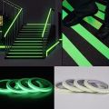 New Reflective Tape, Glow in The Dark Tape 1cmx3m Luminous Tape Self-Adhesive Tape Night Vision Glow in Dark Safety Warning Security Stage Home Decoration Tapes, Glow Tape - 1Pc. 