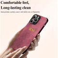 Personalised Customized Name Initials Lambskin Leather Phone Case For iPhone 14 13 12 11 Pro Max Shockproof Soft Luxury Cover. 