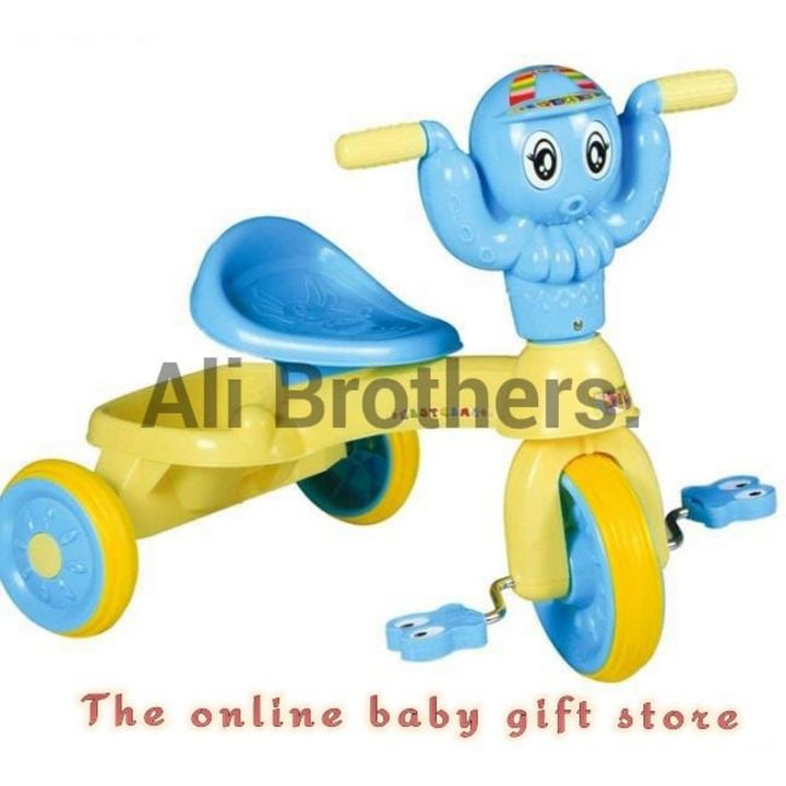 Kids Cartoon Design Tricycle With Back Basket & Lights Music Imported Made