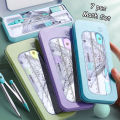 Student stationery, professional compass and ruler drawing 7 pieces/set mathematical ruler set multi-functional charting tool for learning AShines. 