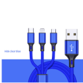 Original 3 in 1 fast charging usb cables for mobile phones | one drág three data cable for apple îphóné Android Type-C braided line usb cable 3 in 1 | Multi Function Charging Data Cable High Quality Adápter Cable For apple, type-C Use. 