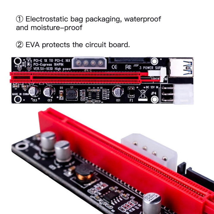 BlingStone%20Usb%203.0%20Pci-E%20Riser%20Ver%20009S%20Express%201%204%208%2016X%20Extender%20Riser%20Adapter%20Card%20Sata%2015Pin%20to%206%20Pin%20Cable%20-%20Image%205