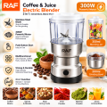 Blander - Grinder - Electric Grinder - Electric Blender - Coffee Grinder - 2 in 1 Grinder And Blender - Nuts Grinder - Masala Grinder - RAF 2 In 1 Coffee And Juice Blender - 300W Blender And Juicer - Stainless Steel Grinder - Multipurpose Grinder. 