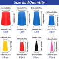 105 Piece Silicone Rubber Tapered Plug Assortment Kits As Shown Silica Gel for Masking Off Holes During Powder Coating. 