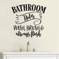 size- 1 x 1 feet- Bathroom Rules motivational hygiene quote self adhesive Wall stickers , vinyl for boys, girls, kids, bath, toilet, office, home decor lovers  - Black color - lucky garnet. 