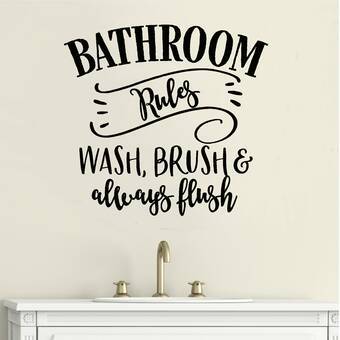 size- 1 x 1 feet- Bathroom Rules motivational hygiene quote self adhesive Wall stickers , vinyl for boys, girls, kids, bath, toilet, office, home decor lovers  - Black color - lucky garnet