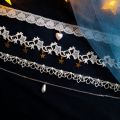 Cute Harajuku White Lace Chokers Necklace Neckband For Women Girl Boho Flower Charms Collar Necklace Clavicle Chain Neck Jewelry. 