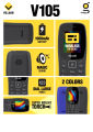 Villion V105 - Style Like Nokia 105 -  Dual Sim - 1.77 Inch Display - Without Camera - Wireless FM Radio - Magic Sound - Torch Light - Dial Large Fonts - 1 Year brand warranty. 