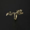 Vintage Punk Style Dragon Scorpion Cigarette Holder Ring for Men, Personality Men's Finger Ring, Party Ring. 