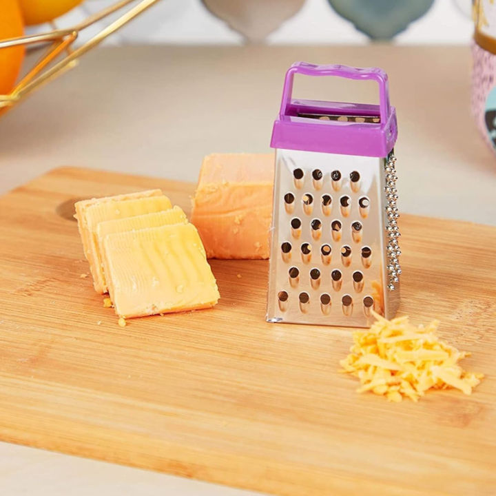Mini Four Sided Grater And Peeler Tool for Vegetables, Stainless Steel Box  with Handle, Multifunctional Tiny Cheese , Garlic Grater And Lemon Zest