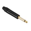 aurum Plating 10Pcs Plug Mono Professional 2 Pole 6.35 Mm 6.5Mm Stereo Jack Plug Neutrik 6.35Mm Jack Black. 