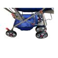 Alloy Foldable Baby Stroller Pram For Newborn  Blue/Red color with  6 Big Tyres. 