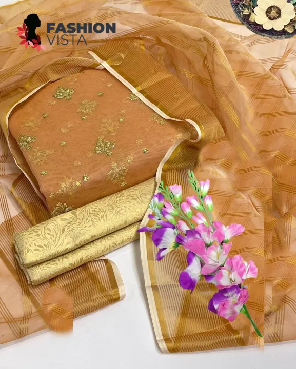 Fashion%20Vista%20Pure%20Organza%20Bunch%203%20PC%20Unstitched%20Suit%20With%20Organza%20Zari%20Lining%20Dupatta%20and%20Maysori%20Trouser%20-%20Unstitched%20Fabric%20For%20Women%20-%20Dress%20For%20Girls%20-%20Dress%20For%20Women%20-%2006%20Colors%20-%20Image%205