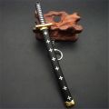 Animation Roronoa Zoro Keychain For Men Anime Knife Scabbard Sabre Snow Knifes Key Chain Women Katana One Piece 15cm Q-053. 