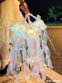 Jellyfish Lamp Finished Product New Portable Lantern Ornament Night Market Stall Small Night Lamp Children's Luminous Toys. 