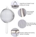 Fine Mesh Strainer Sifter Stainless Steel with Long Handle Medium and Large Size for Kitchen Rice Juice Food Flour Baking. 